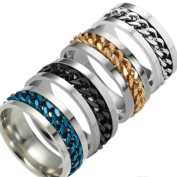 Men's Stainless Steel Chain Ring - Picture 2 of 2